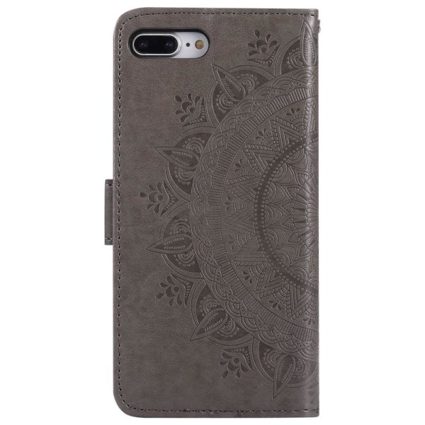 iPhone 7/8 Plus - Mandala Plånboksfodral - Grå Grey Grå