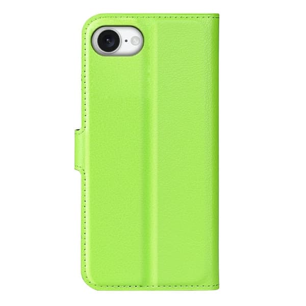 iPhone 17e / 16e Fodral Litchi Läder Grön