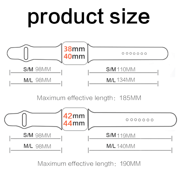 Apple Watch 38/40/41 mm Silikon Armband (S/M) Grön