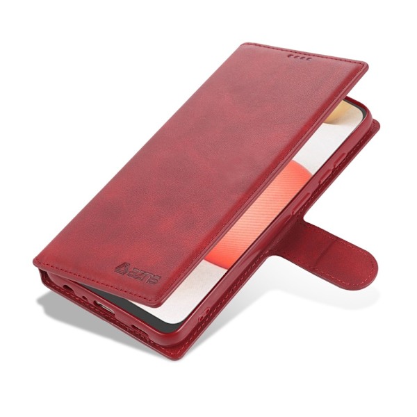 Samsung Galaxy A72 - AZNS Läder Fodral - Röd Red Röd