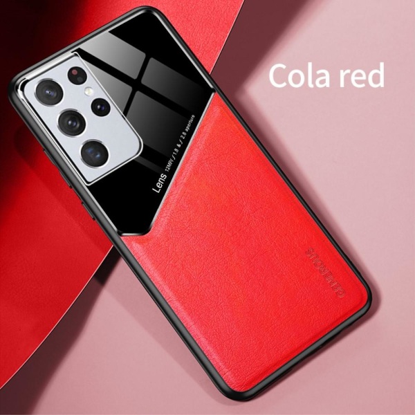 Samsung Galaxy S21 Ultra - Hybrid Skal Med Inbyggd Magnetplatta Red Röd