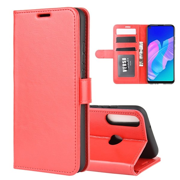 Huawei P40 Lite E - Crazy Horse Plånboksfodral - Röd Red Röd