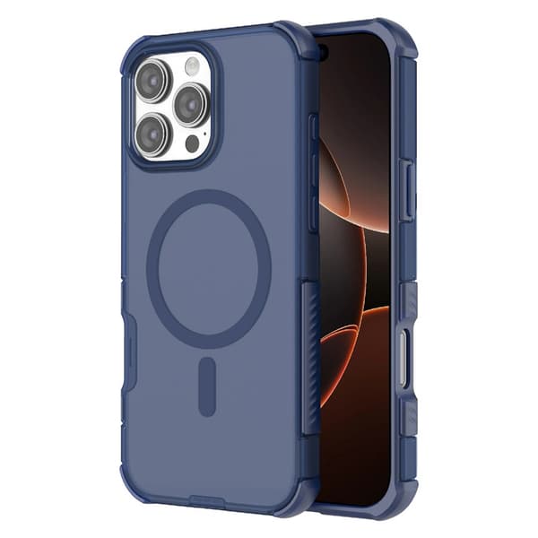iPhone 16 Pro Skal MagSafe Shockproof Hybrid Blå