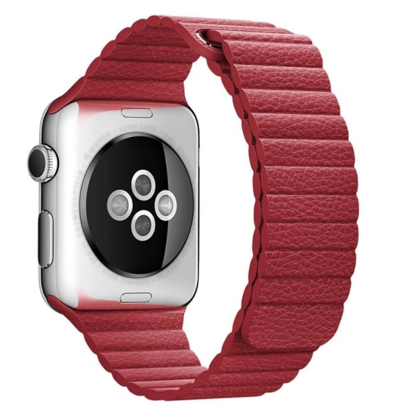Magnetisk Loop Armband I Äkta Läder Apple Watch 40/38 mm - Röd