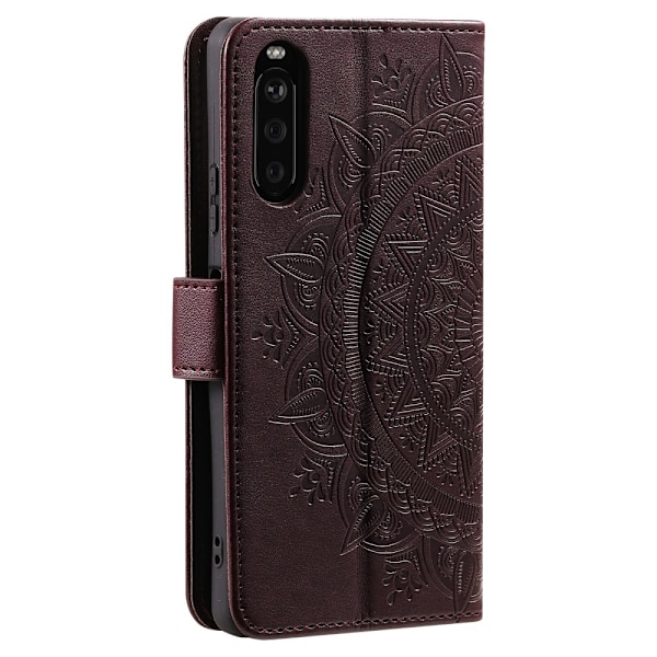 Sony Xperia 10 VI Mandala Läder Fodral Brun