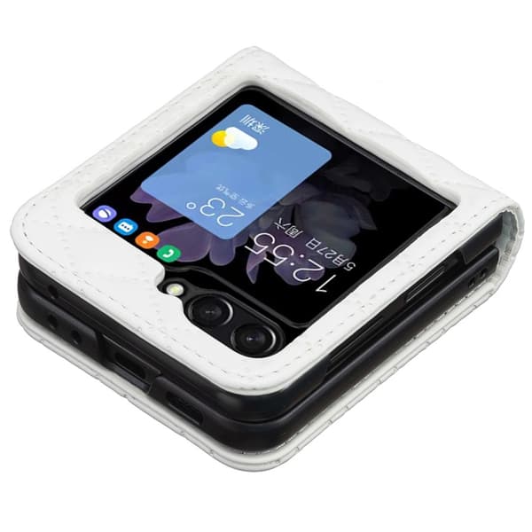 Galaxy Z Flip 6 / 7 FE Skal Diamond Textur Vit