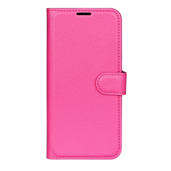 iPhone 17 Pro Max Fodral Litchi Läder Rosa
