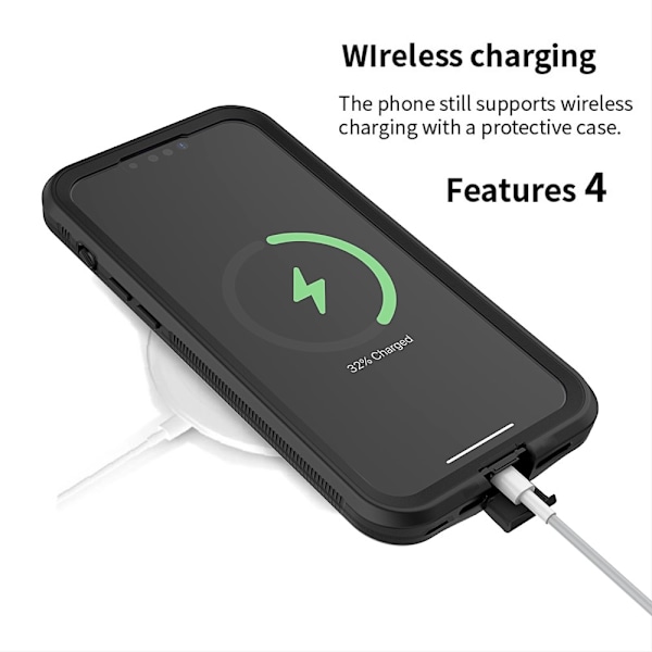 iPhone 14 Plus Skal IP68 360 Vattentät Svart