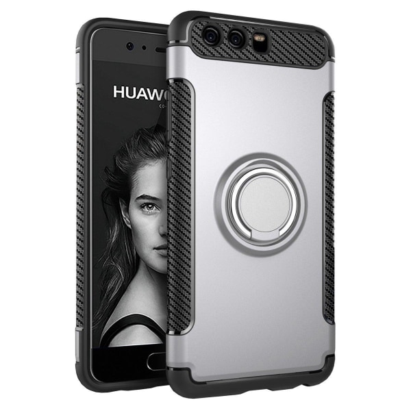 Huawei P10 - Armour Ring Skal - Silver Silver Silver
