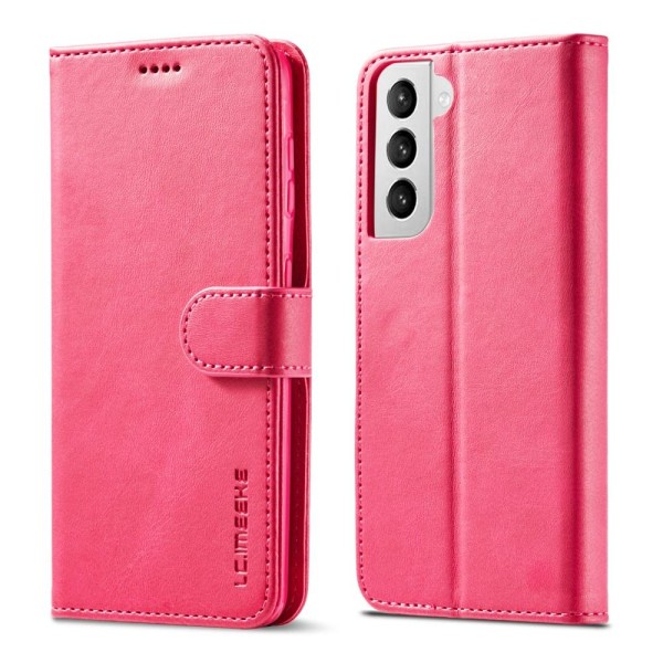 Samsung Galaxy S21 Plus - LC.IMEEKE Läder Fodral - Rosa/Röd Rosa/Röd Rosa/Röd
