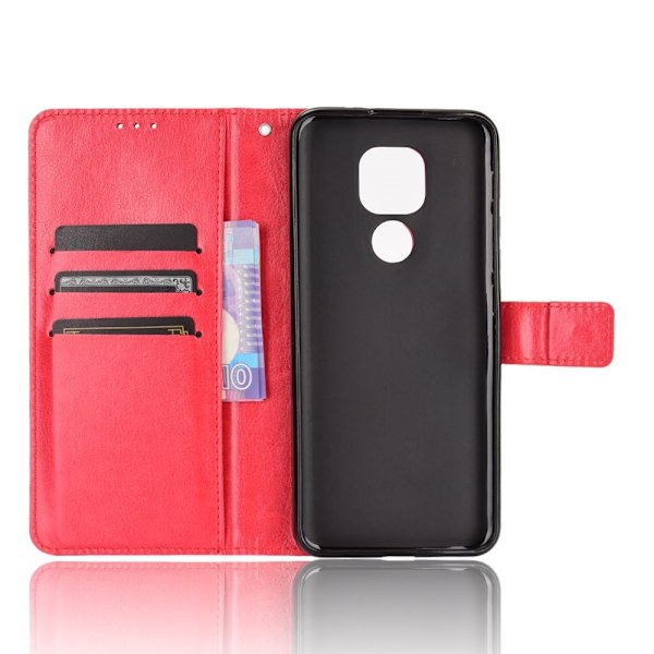 Motorola Moto G9 Play / E7 Plus - Crazy Horse Fodral - Röd Red Röd