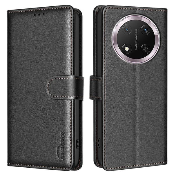 BINFEN Honor Magic7 Lite Fodral RFID Läder Svart