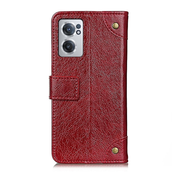 OnePlus Nord CE 2 5G Fodral Nit Dekor Läder Röd