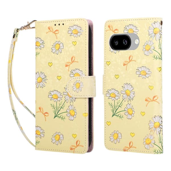 Google Pixel 10a Fodral RFID Läder Yellow Daisy