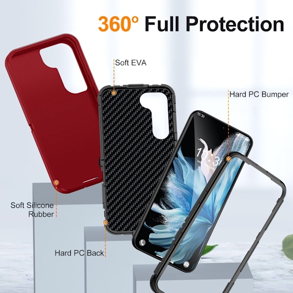 Galaxy S25 Plus / S24 Plus Skal Xtreme Shockproof Röd/Svart