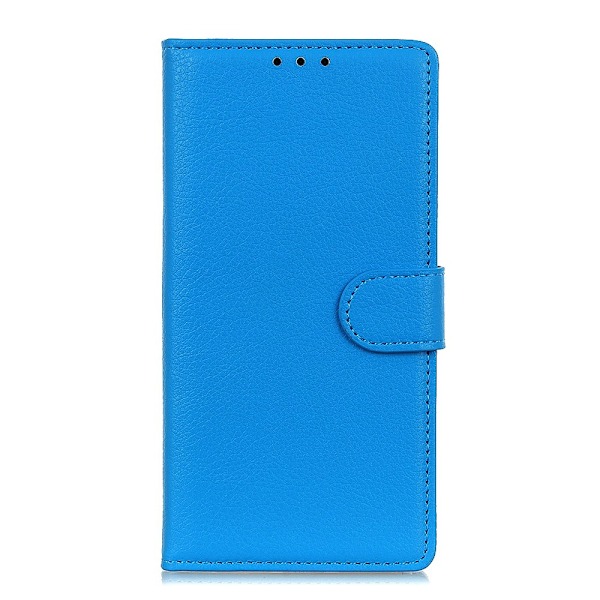 Samsung Galaxy A02s - Litchi Läder Fodral - Blå Blue Blå
