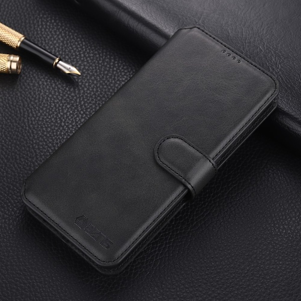 Samsung Galaxy A72 - AZNS Läder Fodral - Svart Black Svart