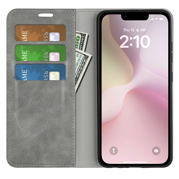 iPhone 16e Fodral Flip Skin Touch Grå