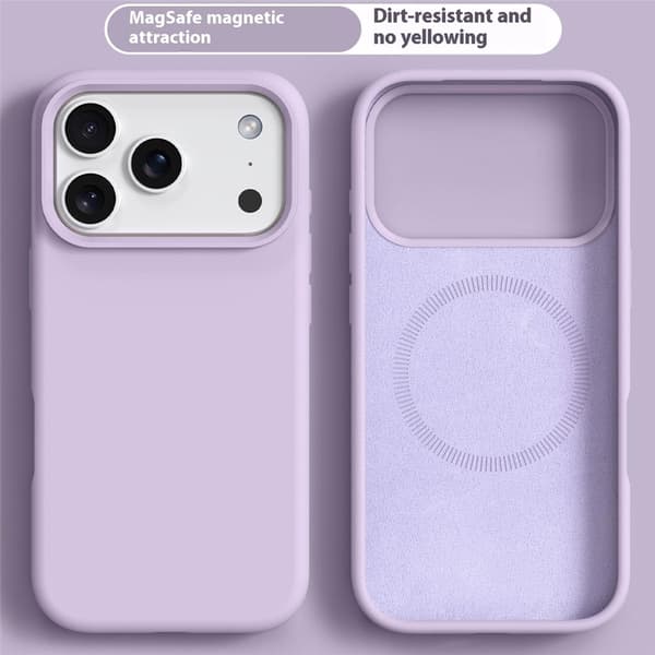 iPhone 18 Pro/17 Pro Skal MagSafe Liquid Silikon Lila