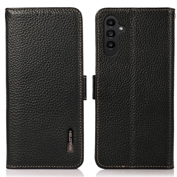 KHAZNEH Galaxy S25 Plus / S24 Plus Fodral RFID Äkta Läder Svart