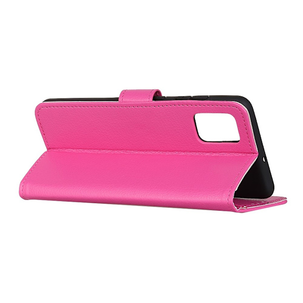 Samsung Galaxy A72 - Litchi Läder Fodral - Rosa Pink Rosa