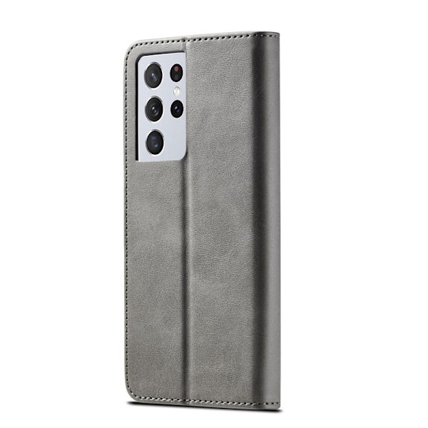 Samsung Galaxy S21 Ultra - LC.IMEEKE Läder Fodral - Grå Grey Grå