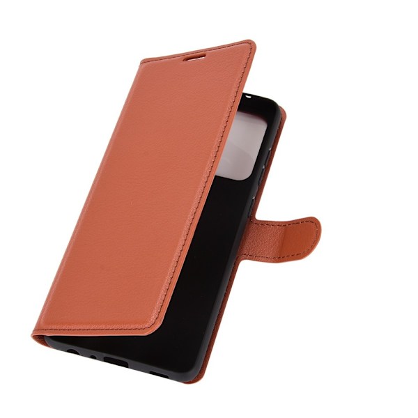 Samsung Galaxy A72 - Litchi Läder Fodral - Brun Brown Brun