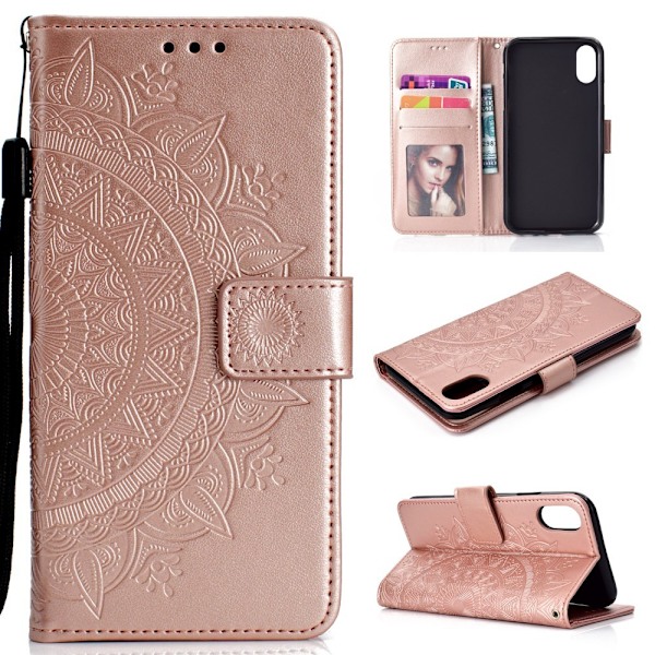 Xiaomi Redmi 9A - Mandala Fodral - Roséguld Roséguld Roséguld