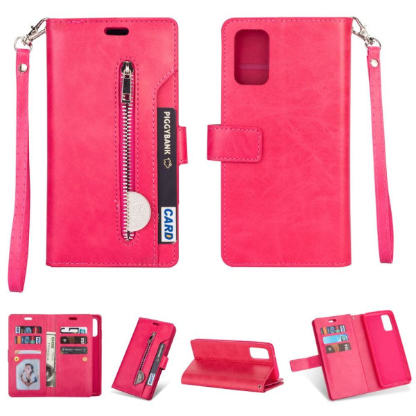Samsung Galaxy A72 - Multifunktionellt Läder Fodral - Rosa Pink Rosa