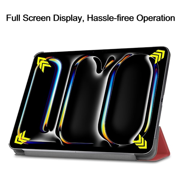 iPad Pro 11 2024 Fodral Tri-Fold Vinröd