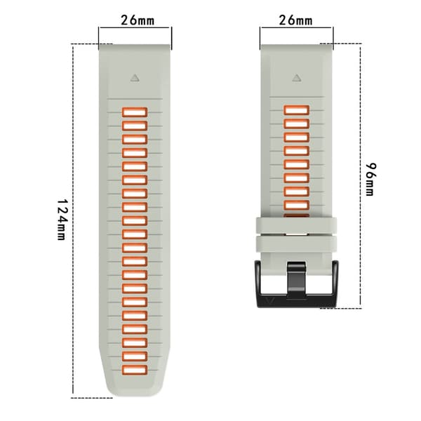 Garmin Fenix 26 mm Armband Quick Release Silikon Svart