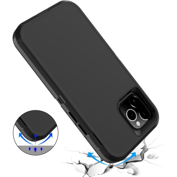 iPhone 12 / 12 Pro - Shockproof Xtreme Skal - Svart Black Svart