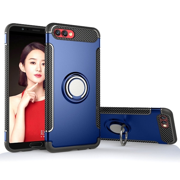 Huawei Honor 10 - Armour Ring Skal - Mörk Blå DarkBlue Mörk Blå