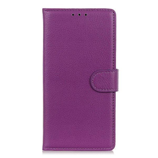 Realme C21 - Litchi Läder Fodral - Lila Lila