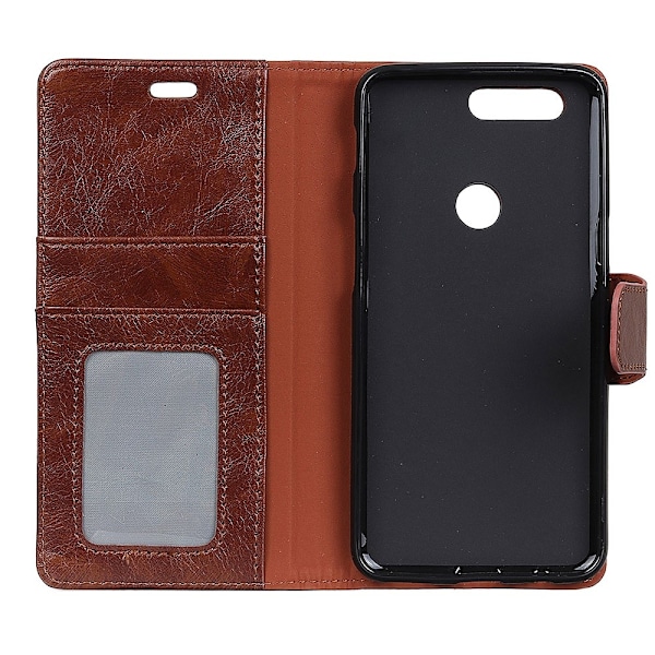 Huawei Honor View 20 - Premium Split Läder Plånboksfodral - Brun Brown Brun