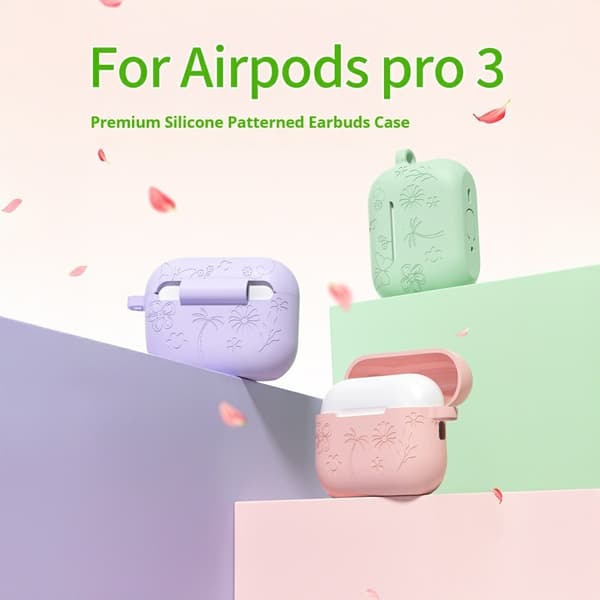 AirPods Pro 3 Skal Med Blommigt Tryck Silikon Rosa