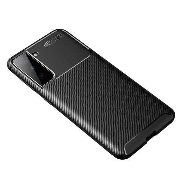 Samsung Galaxy S21 - Kolfiber Textur Skal - Svart Black Svart