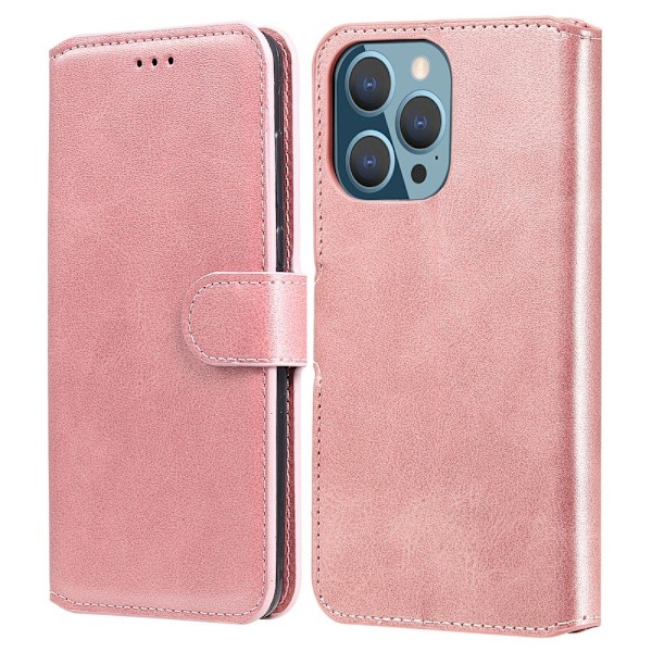 iPhone 13 Pro Fodral Läder Roséguld Rosa guld