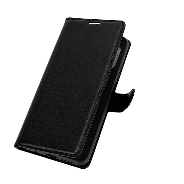 Xiaomi Redmi 9T - Litchi Läder Fodral - Svart Black Svart