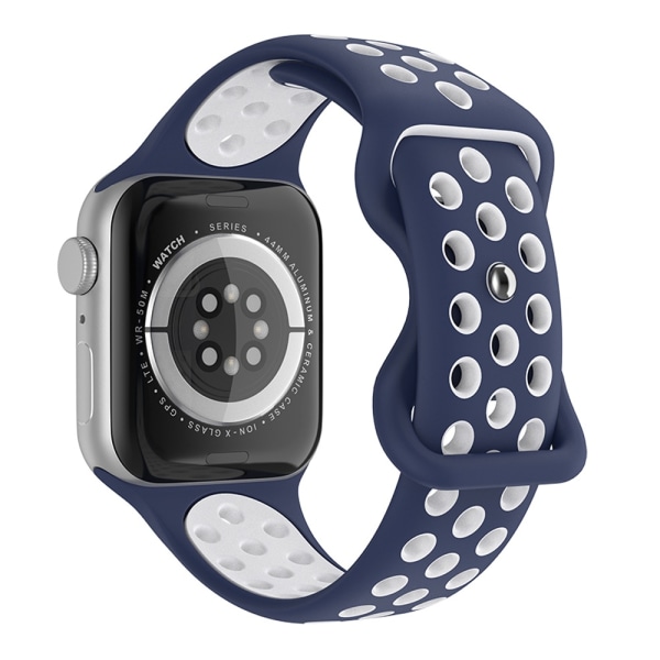 Sportarmband Dual-Color Apple Watch 41/40/38 mm (S/M) Blå/Vit