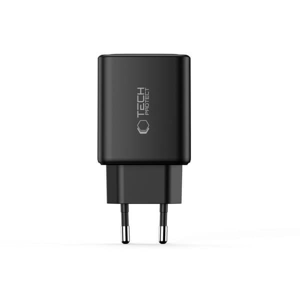 Tech-Protect 65W Väggladdare PD QC3.0 USB-C / USB-A Svart