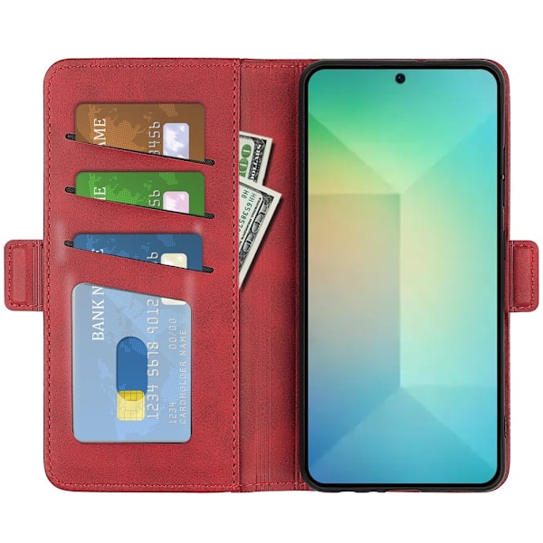 Samsung Galaxy S25 Fodral Läder Röd