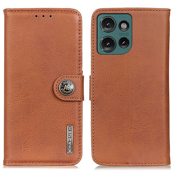 KHAZNEH Motorola Edge 50 Neo Fodral Läder Brun