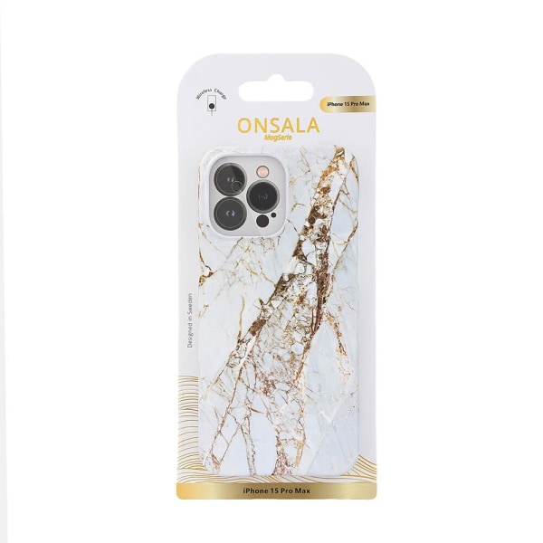 ONSALA iPhone 15 Pro Max Mobilskal MagSafe Marmor White Rhino