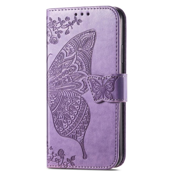 Xiaomi Redmi 10 Fodral Butterfly Läder Ljus Lila