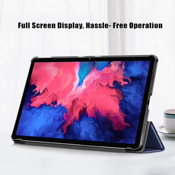 Lenovo Tab P11 / P11 Plus - Tri-Fold Läder Fodral - Blå Blue Blå