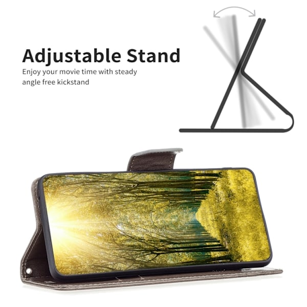 iPhone 15 Pro Max Fodral Med Fjäril Tryck Grå