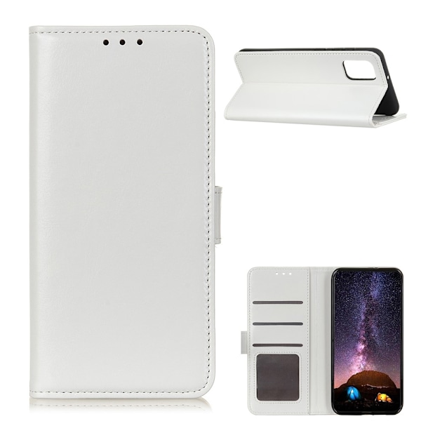 Samsung Galaxy A02s - Crazy Horse Läder Fodral - Vit White Vit
