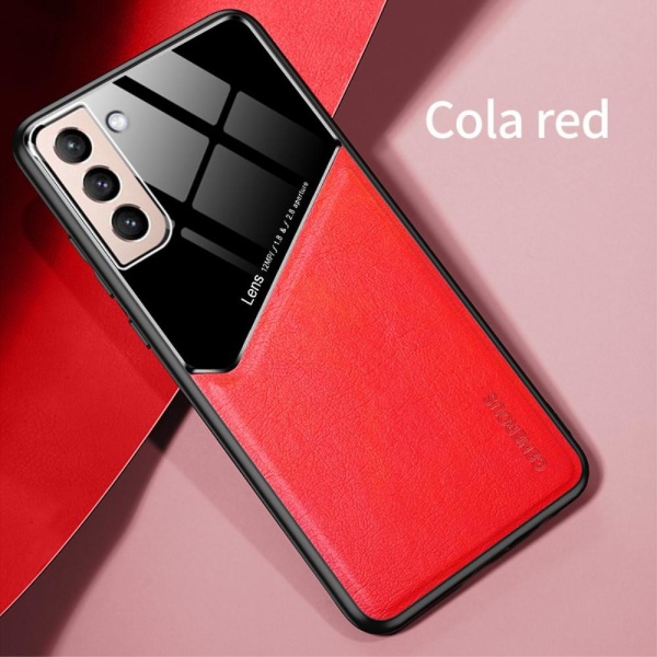 Samsung Galaxy S21 - Hybrid Skal Med Inbyggd Magnetplatta - Röd Red Röd