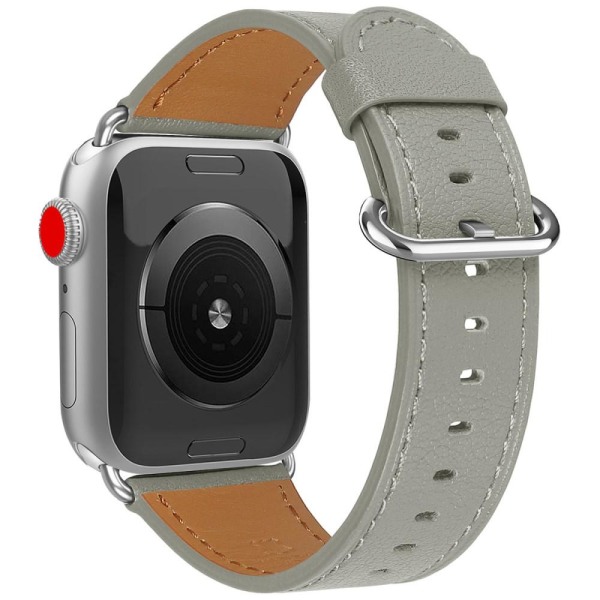 Äkta Läder Armband Apple Watch 41/40/38 mm - Grå Grey Grå